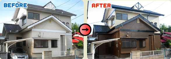 住宅塗装のbefore/after