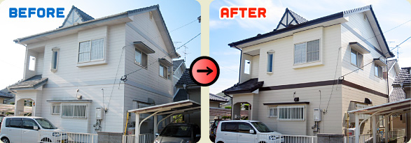 住宅塗装のbefore/after